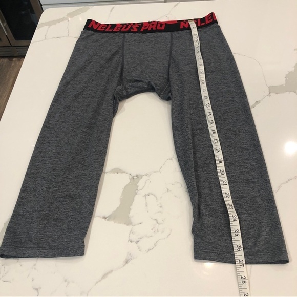 Neleus Pro Gray Compression Pants Shorts Athletic Sports Running Size L - Picture 6 of 6